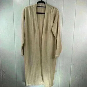 Zyia Active Women’s Size Medium Beige Cable Knit Cardigan with White Band